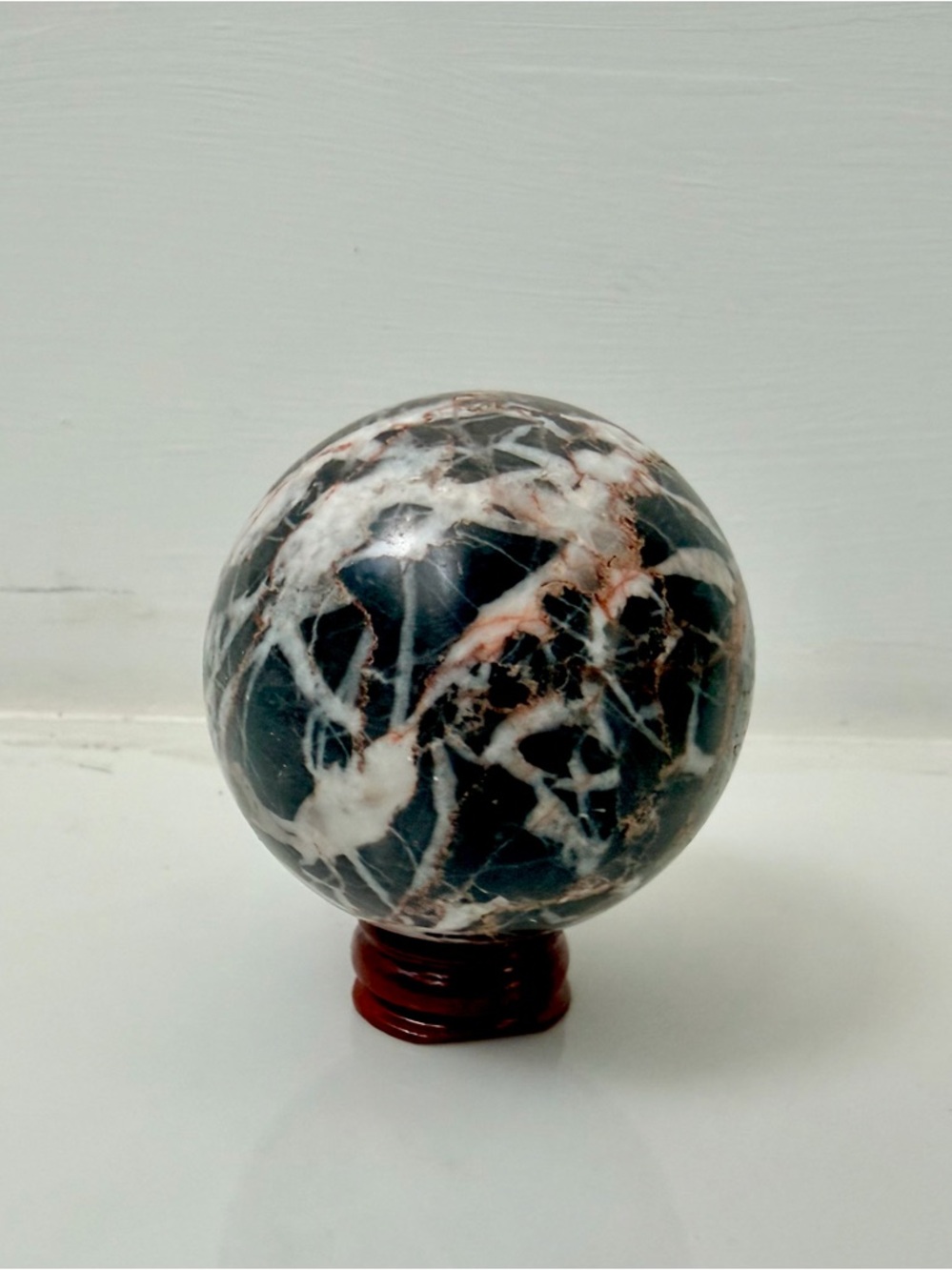 Zebra Jasper Sphere – 10 oz Polished Crystal